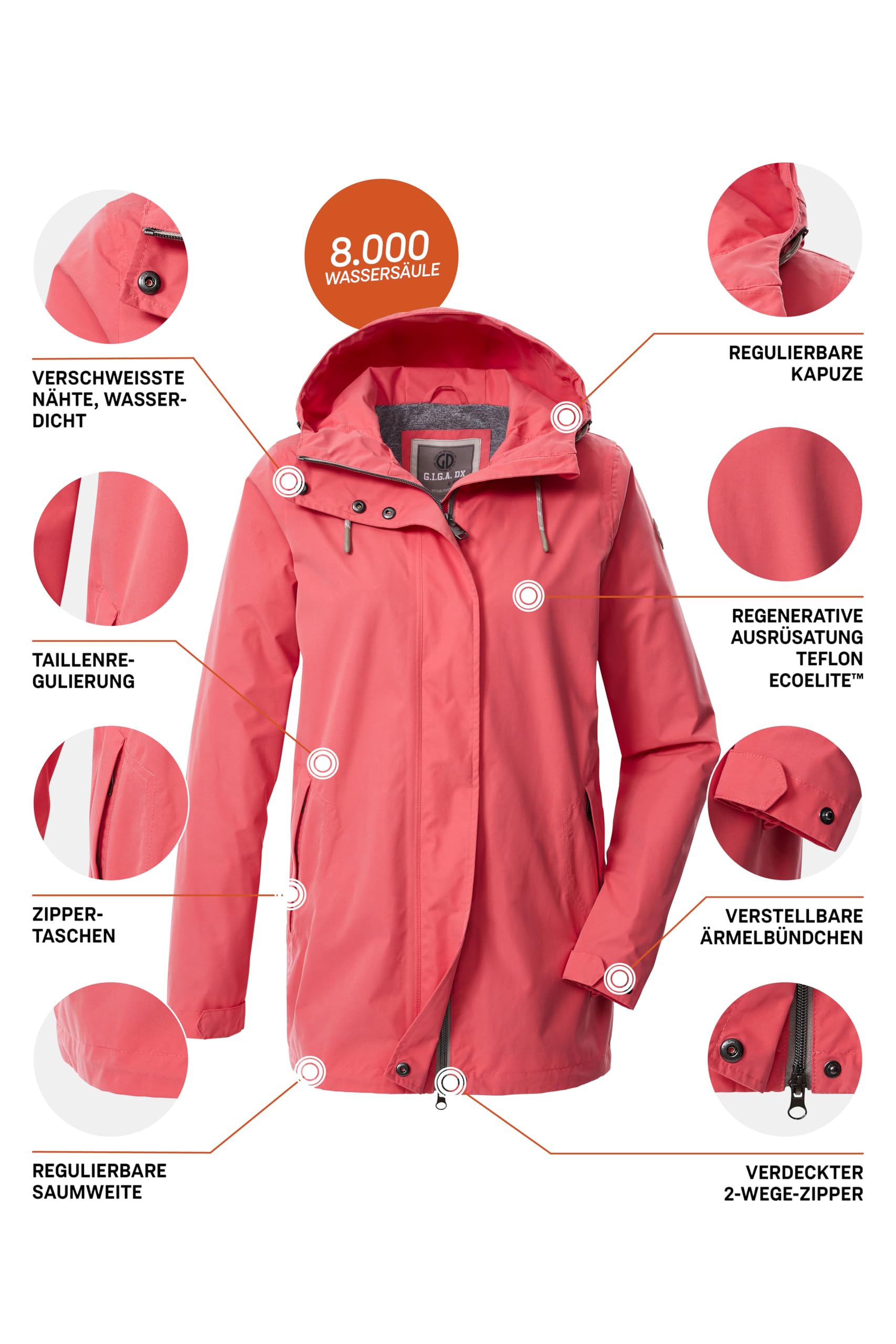G.I.G.A. DX Damen Funktionsjacke Oogs 1 Chaqueta funcional/outdoor impermeable con capucha Mujer