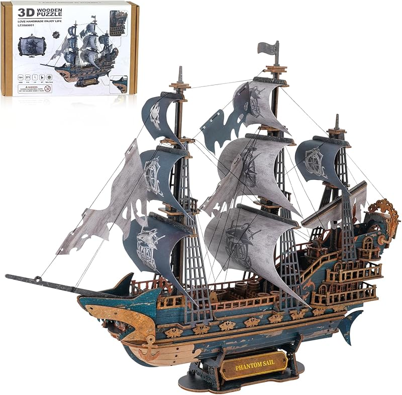 3D Puzzles for Adults, Shadow Sail Model Kit, 3D Wooden Puzzles for Adults Room Home Decor, Holiday Birthday Christmas Day Gifts for Men Women