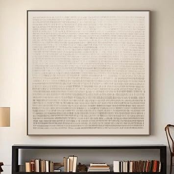 Ecyanlv Abstract Beige Canvas Wall Art Wabi Sabi Art Prints Beige and Brown Minimalist Painting Neutral Abstract Posters Square Neutral Wall Art Texture Painting for Living Room 16x16inch Frameless