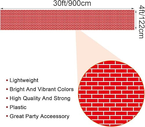 Miniatura 2 de Telón de fondo de fotografía de pared de ladrillo rojo de 4 x 30 pies, para Navidad, chimenea, decoración de fondo de fotos de ladrillo para sesión