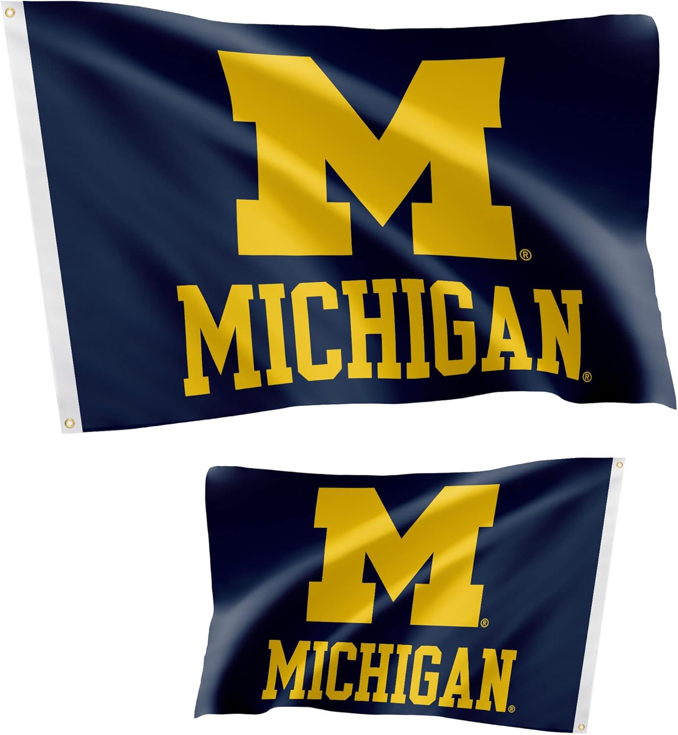 Desert Cactus University of Michigan Flag Double Sided Wolverines UM U of M Banners 100% Polyester Indoor Outdoor 3x5 feet Flags (Double Sided - Flag 3)