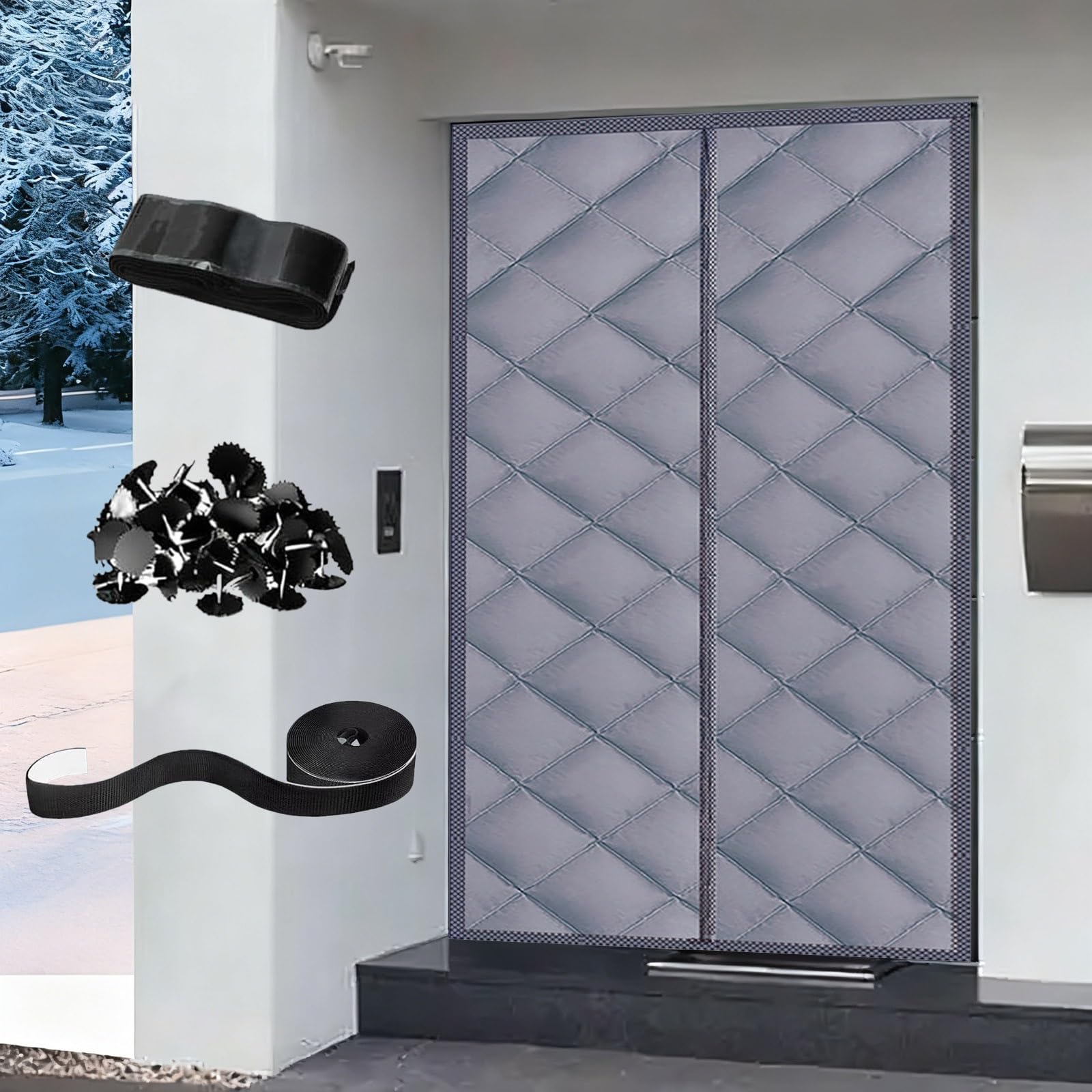 Rideau de porte magnétique adapté aux animaux pour un accès facile au balcon en été