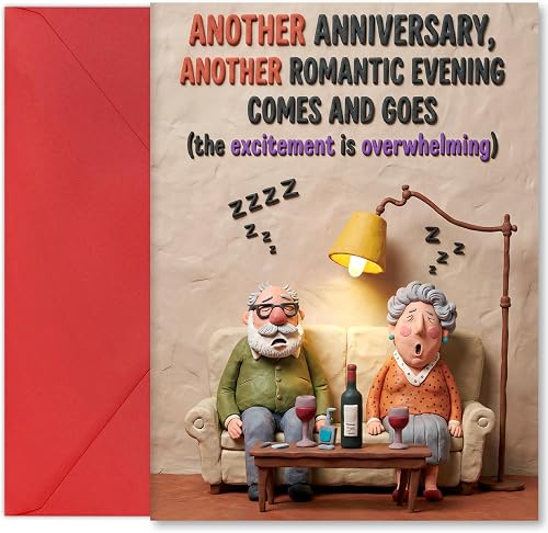 Anniversary Card, Romantic Evening Wedding Anniversary Card for Wife/Husband/Girlfriend/Boyfriend, Happy Anniversary Greeting Card with Envelope, Gifts for Her/Him(Card Size 150x200mm)