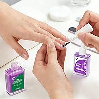 Vista 3 de Gelike EC Kit de uñas para principiantes: fortalecedor de esmalte de uñas morado fácil de usar y aceite de lavanda para uñas delgadas y débiles