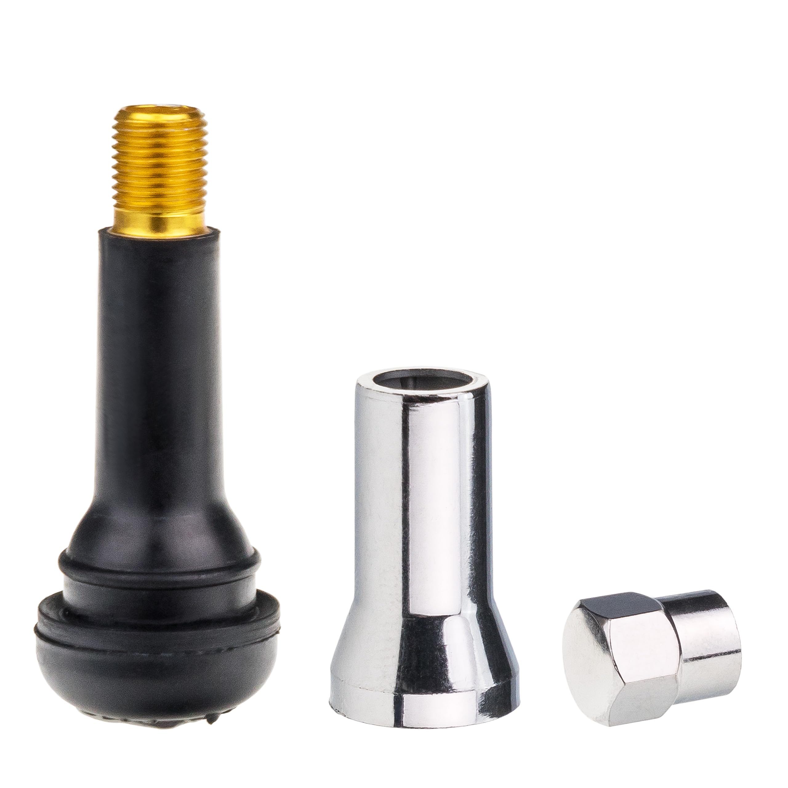 STIX 500 Gummiventile TR414 AC-P ABS Reifenventile Verchromt Schlauchlos PKW für Alufelgen 11,3cm