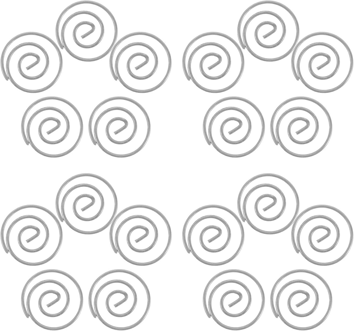 10pcs Spiral Metal Paper Clips for Memo and File Organization