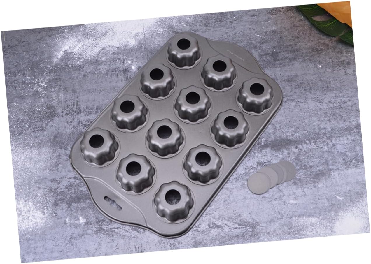 Cavity Flower-shaped Non-stick Baking Pan for Tarts Easy Demoulding Removable Bottom for Muffins Pies and