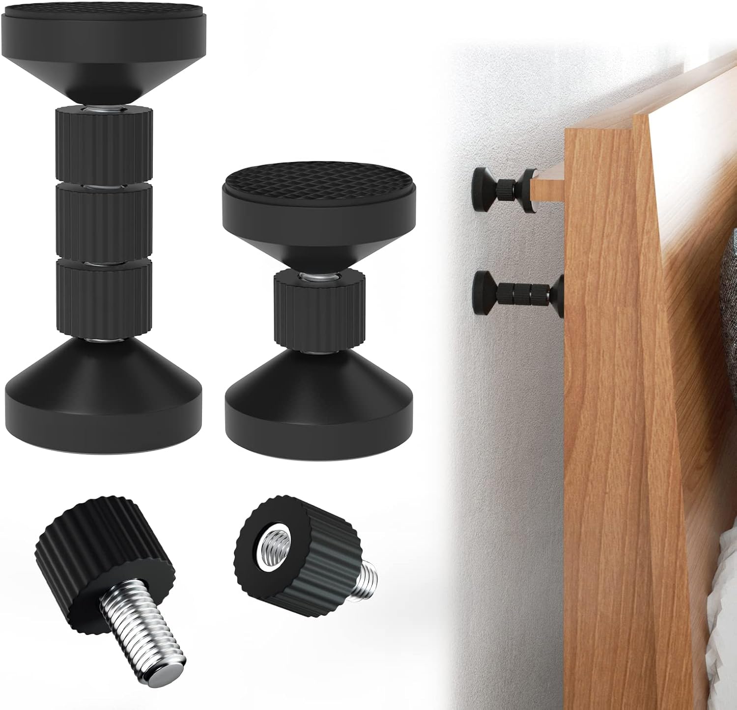 KARINA QURATZ 2pcs Bed Stoppers for Headboard Adjustable