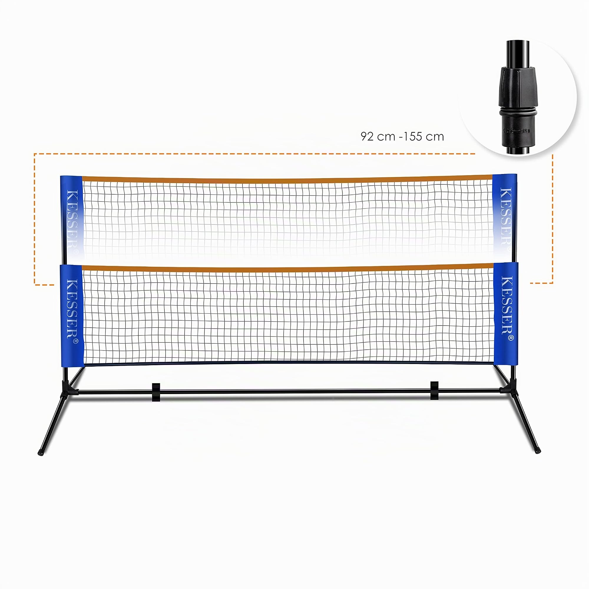 KESSER® Filet de Badminton - Filet de Tennis - 300 cm - 400 cm - 500 cm - Réglable en Hauteur sur 3 Positions - Set composé de Filet, 3 Volants, Armature en Fer Solide, Sac de Transport, intérieur et
