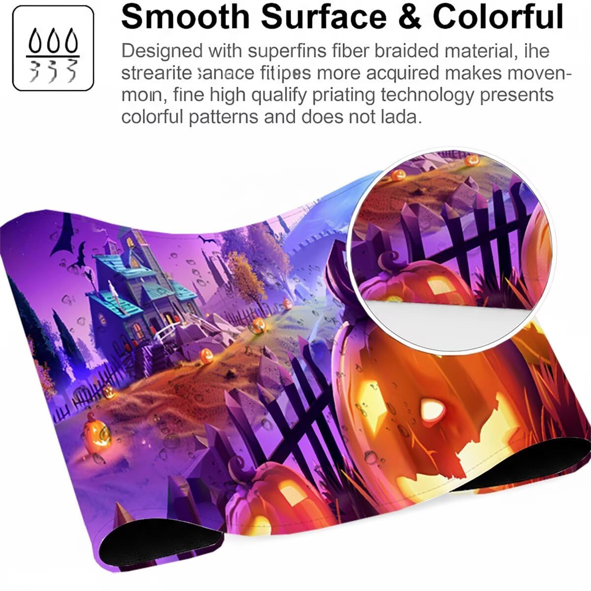 Tappetino per Mouse Gaming XXL 1200x600x3mm– Ufficio Mousepad Grande – Migliora la Velocità e la Precisione Tenuta Stabile Sottomano per Ufficio e Casa Accessori Scrivania Zucca PjY17523 N-U