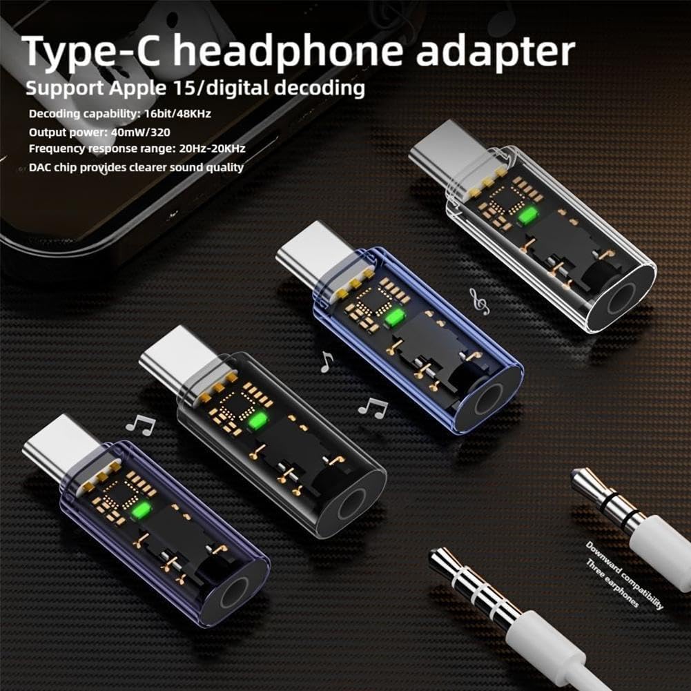 OSWAG Adattatore per cuffie audio da USB C a 3,5 , adattatore da C a