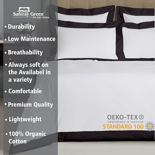 Miniatura 2 de Hotel Luxury - Juego de funda de edredón de 3 piezas de doble tono, 850 hilos, 100% algodón orgánico, colección de ropa de cama tamaño King, 104 x