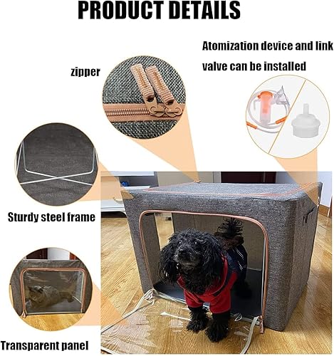 Miniatura 3 de Incubadora de atomización de mascotas para guardería, caja nebulizadora ideal para gatitos y cachorros, para tratamiento de respiración de tos, caja