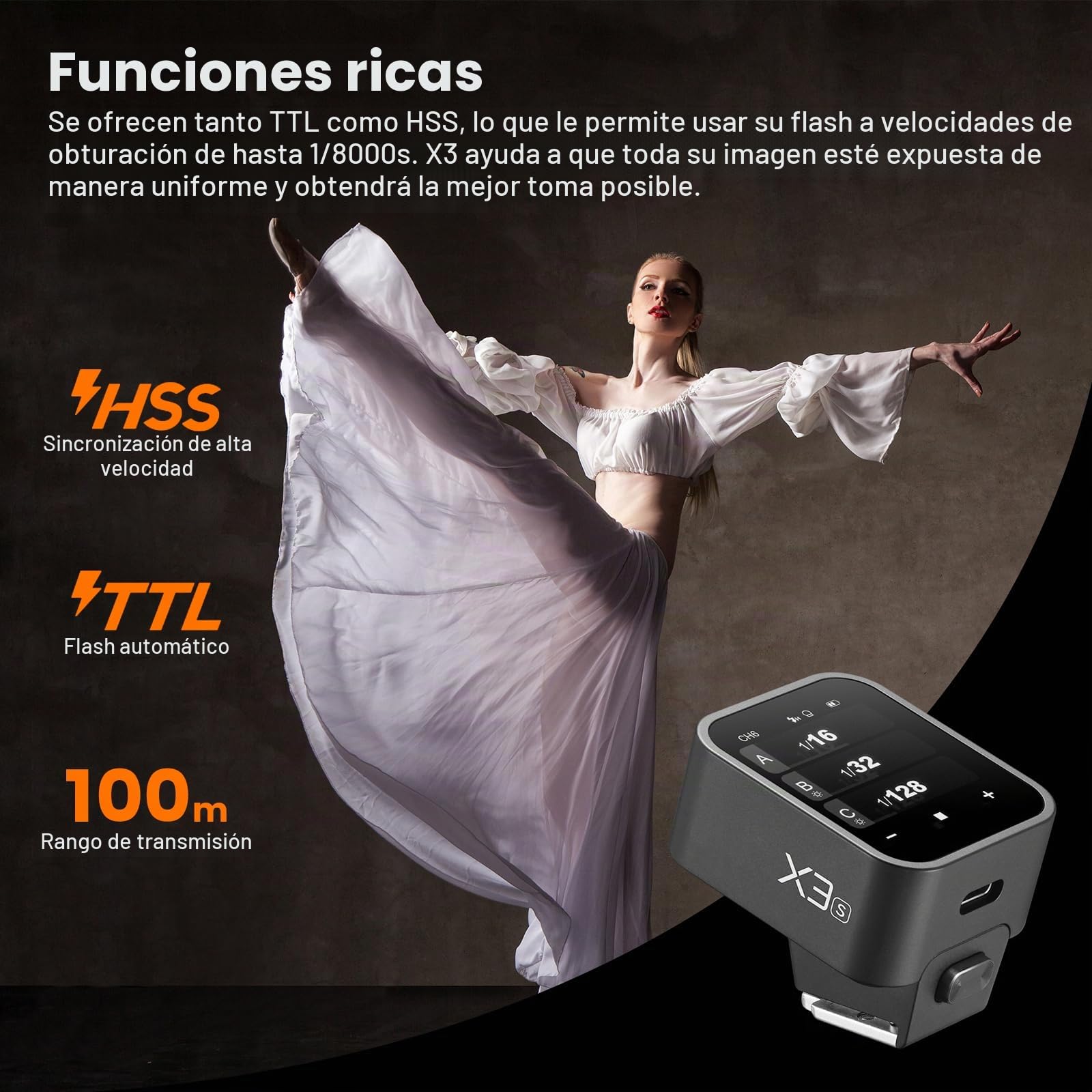 Godox X3S X3-S Disparador para Sony, 2.4G inalámbrico TTL OLED con Pantalla Táctil Transmisor de Flash, X3 Disparador de Flash Built-in Batería de Litio(Xpro-S/XProII-S Versión Mejorada)