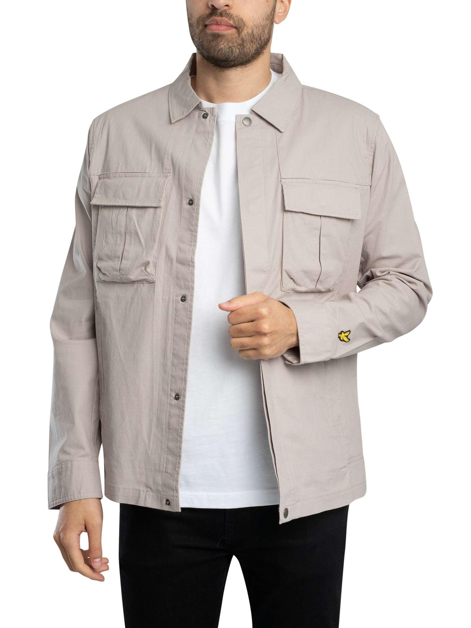 Lyle & Scott Men's X623 Pale Grey Overshirt Pale Grey L