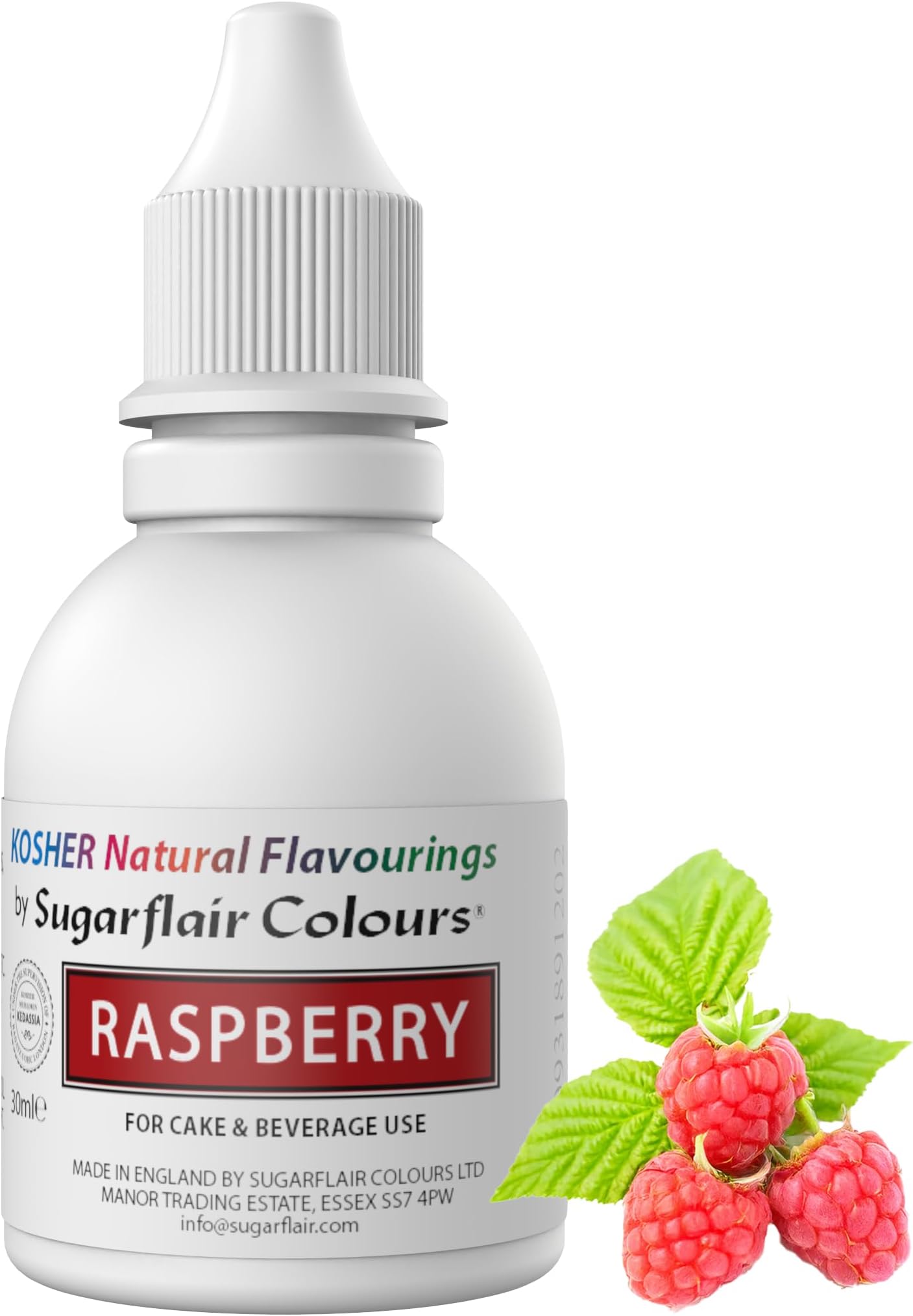 Sugarflair Raspberry Flavouring - Natural Food Flavouring for Baking, Cakes, Ice Creams, Chocolates, Icings and More! Pack Your Bakes With A Delicious Natural Food Flavour Extract - 30ml