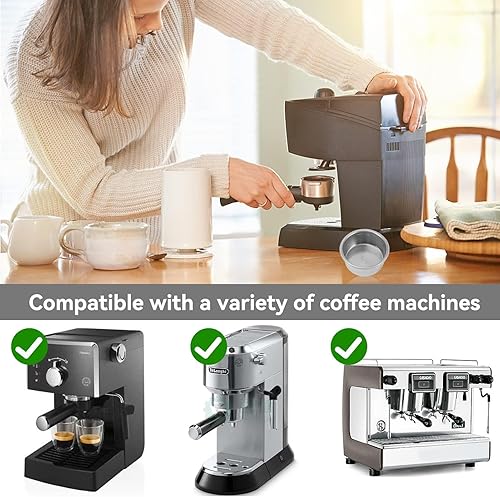 Miniatura 7 de Cesta de filtro de café de 2.008 in, 2 tazas, reutilizable, de acero inoxidable, accesorios de repuesto para máquina de café de alta presión