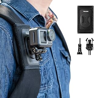 TELESIN Zaino compatibile con tracolla per fotocamera, tracolla regolabile e supporto per tracolla per GoPro Hero/Fusion/Session, Polaroid, Xiaomiyi, SJCAM (supporto per zaino)
