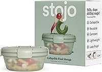 STOJO Collapsible Silicone Bowl 36oz Translucent Sage Green - Reusable Travel Bowl for Meals On-the-Go, Dishwasher Safe
