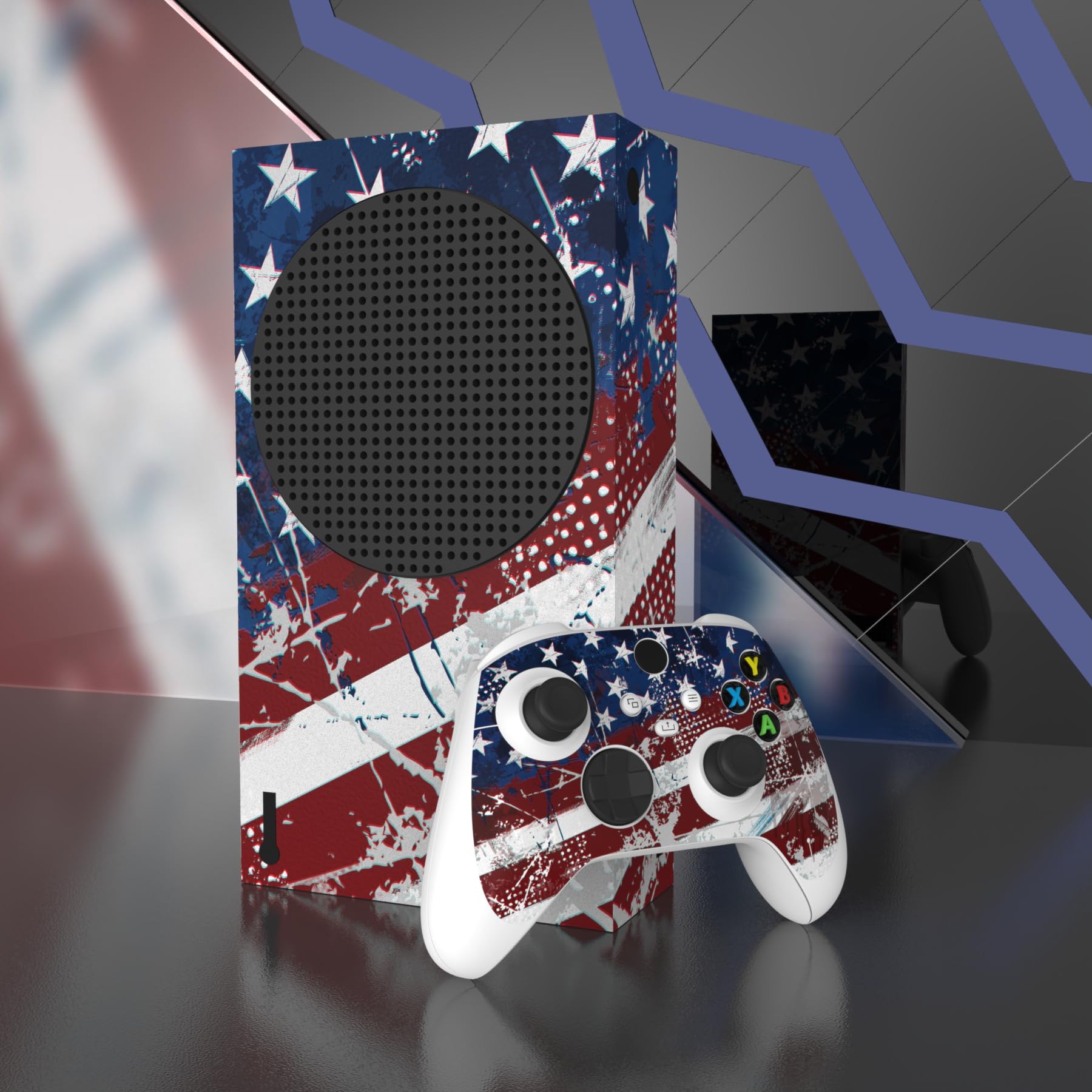 PlayVital Adesivo Skin per Xbox Series S Console&Controller Sticker Decal Cover Vinile per Xbox Series S-Bandiera US