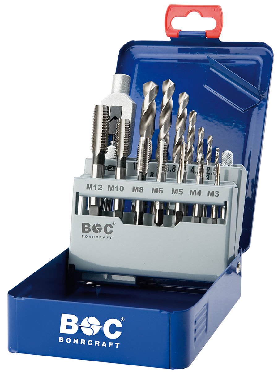 Bohrcraft Muerca - Macho de roscar Set 15 unidades DIN 352 HSS-G, pulido