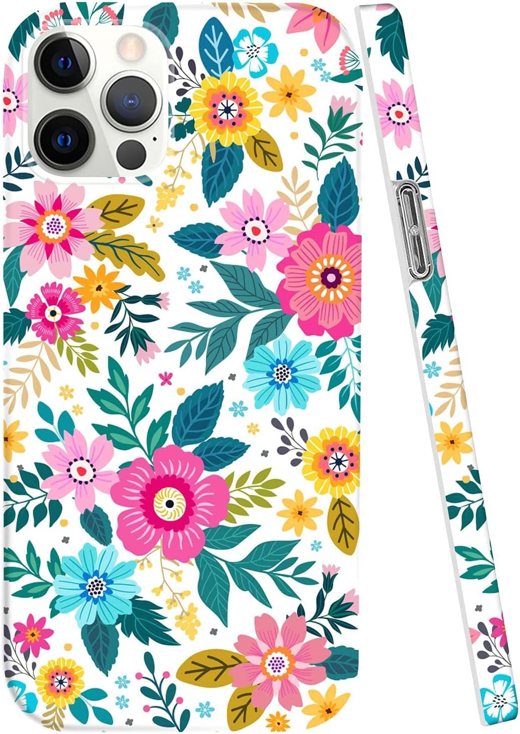 hepix Designed for iPhone 12 Pro Max 6.7 inch 5G 2020, Colorful Floral Flower 12 Pro Max iPhone Case, Garden Flowers iPhone 12 Max Pro Case, IMD Stylish Slim Anti-Yellow Shockproof Protective Case