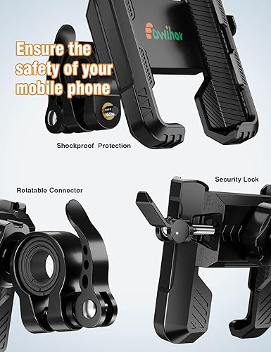 Miniatura 2 de Soporte de teléfono para bicicleta eléctrica, de montaña, scooter y motocross – Soporte giratorio de 360° para teléfono – Soporte de teléfono para