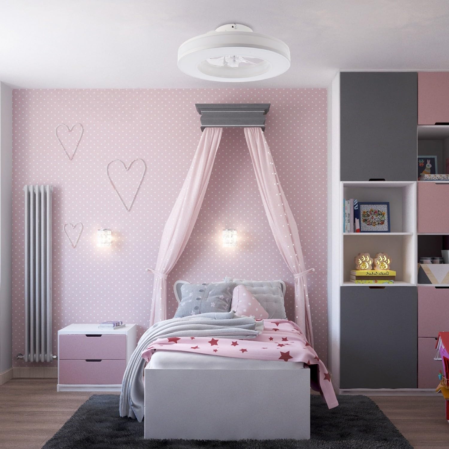 M mimotec - Ventilador de Techo LED Venecia 36W CCT, Motor DC Silencioso, 3600 lm, 6 Velocidades, Control Remoto, Función Verano/Invierno, Temporizador, Luz Regulable 3CCT.