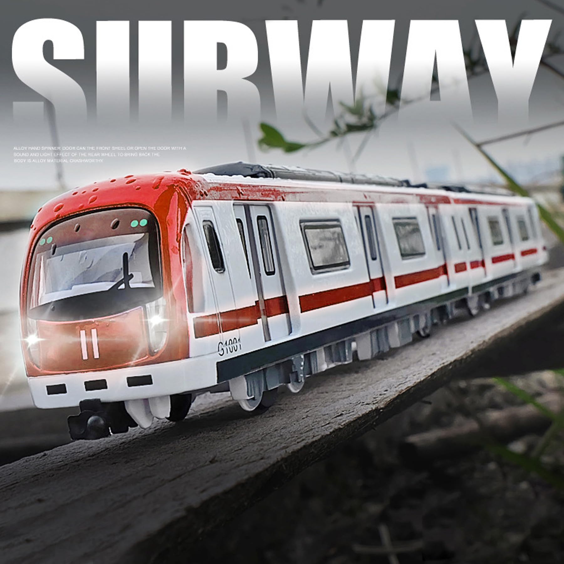 Ensemble De Jouets Métro – Train Alliage Avec Stations Et Figurines – Modèle 43,2 X 3,4 X 4,6 Cm – Éducatif Et Amusant – Cadeau Enfant (Bleu)