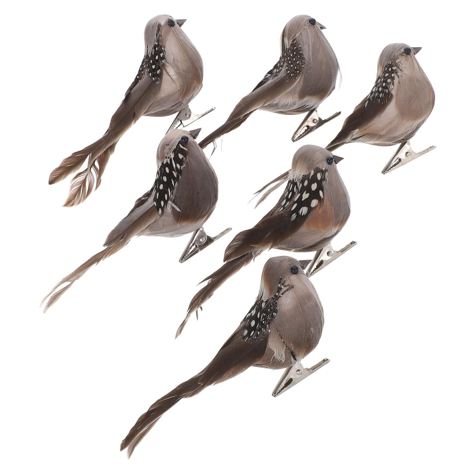 Pájaros artificiales con pinza ligera, set de 6 piezas para proyectos de artesanía