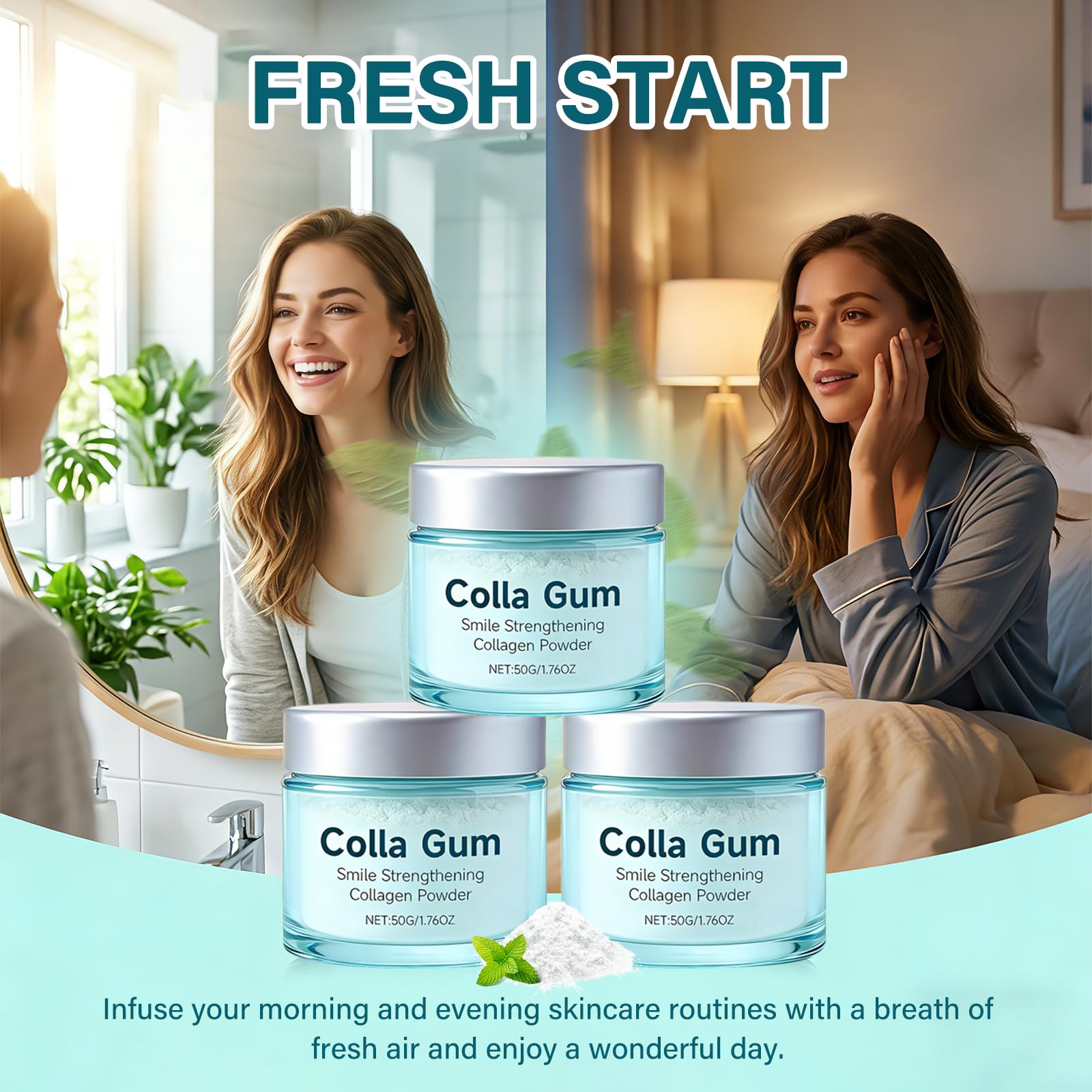 KutaKuta 3 PCS Polvo de Colágeno para Encías Colla Gum, Polvo Blanqueador Dental con Péptidos y Nano-Hidroxiapatita, Polvo de Colágeno para Encías y Dientes para Cuidado Diario — view 7