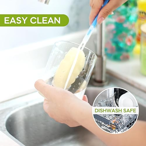 Miniatura 7 de STARSIDE Contenedores de vidrio de 12 onzas con tapa de bambú, juego de 9 tarros de especias de vidrio con tapa de bambú, recipientes de