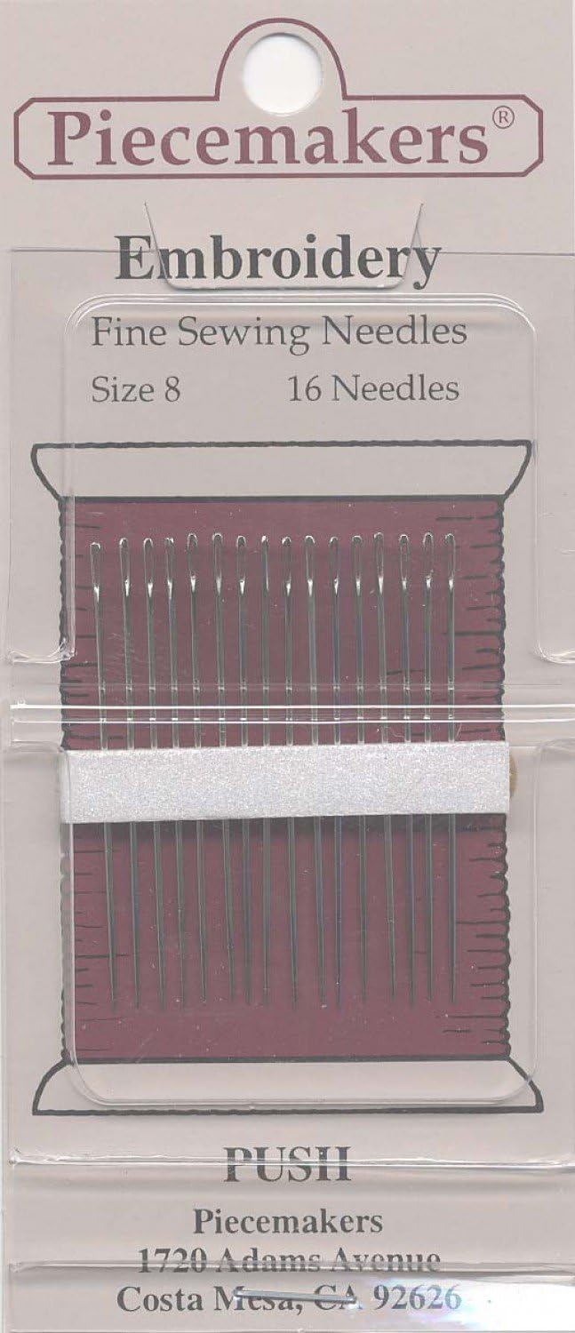 Piecemakers Hand Embroidery Needles Size 8