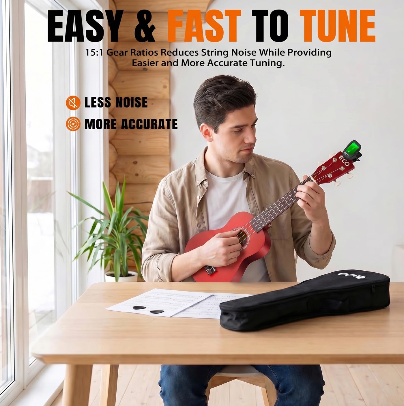 Kit de débutant ukulélé soprano pour enfants et débutants, Ukelele 21 pouces avec recueil de chansons, étui, sangle, accordeur, cordes et médiators