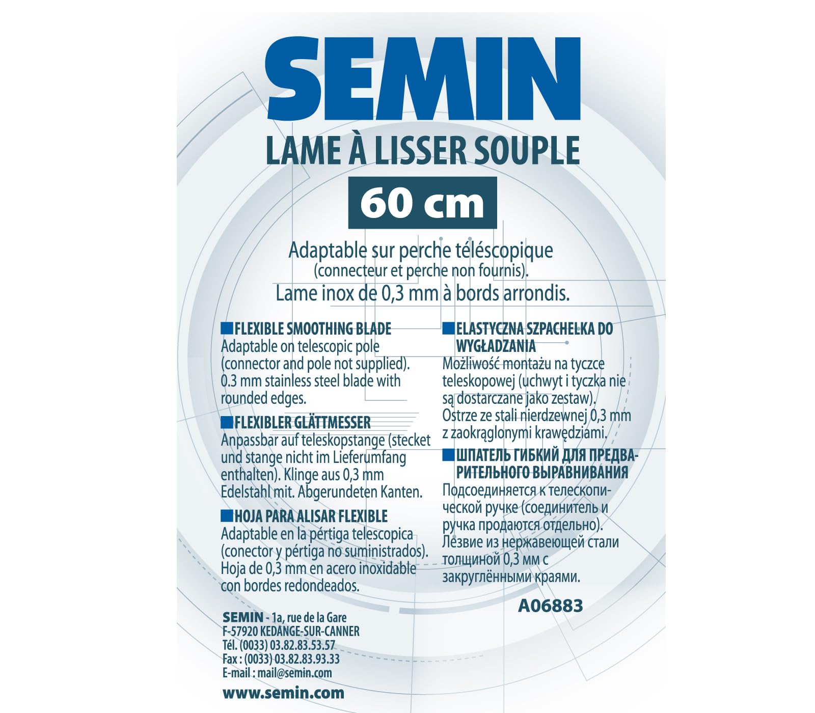 Semin - Lame CE 78 pour Enduire et Lisser - 60 cm