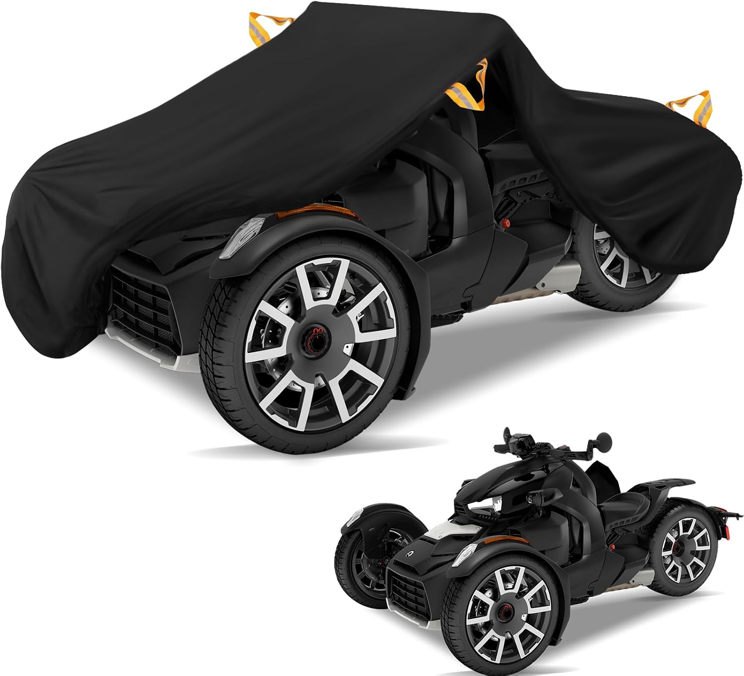 Premium Ryker Cover Waterproof Heavy Duty UV Resistant Indoor Outdoor Protection Full Cover, Compatible with Can-Am Ryker 600 900 Sport with Reflective Strip (XL)