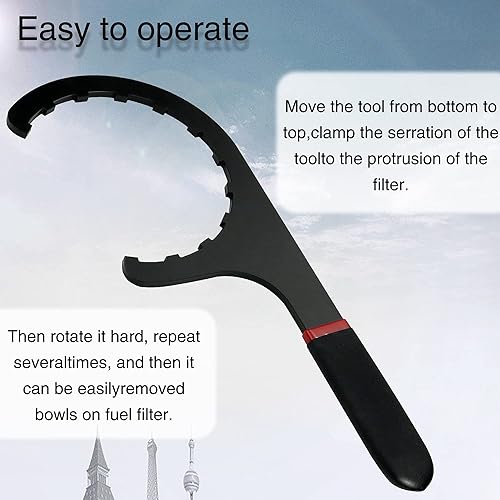 Miniatura 3 de Mejiao 61060 Llave de filtro diésel para Paccar, herramienta de extracción de filtro de aceite, apta para diésel Kenworth, Peterbilt y Cummins