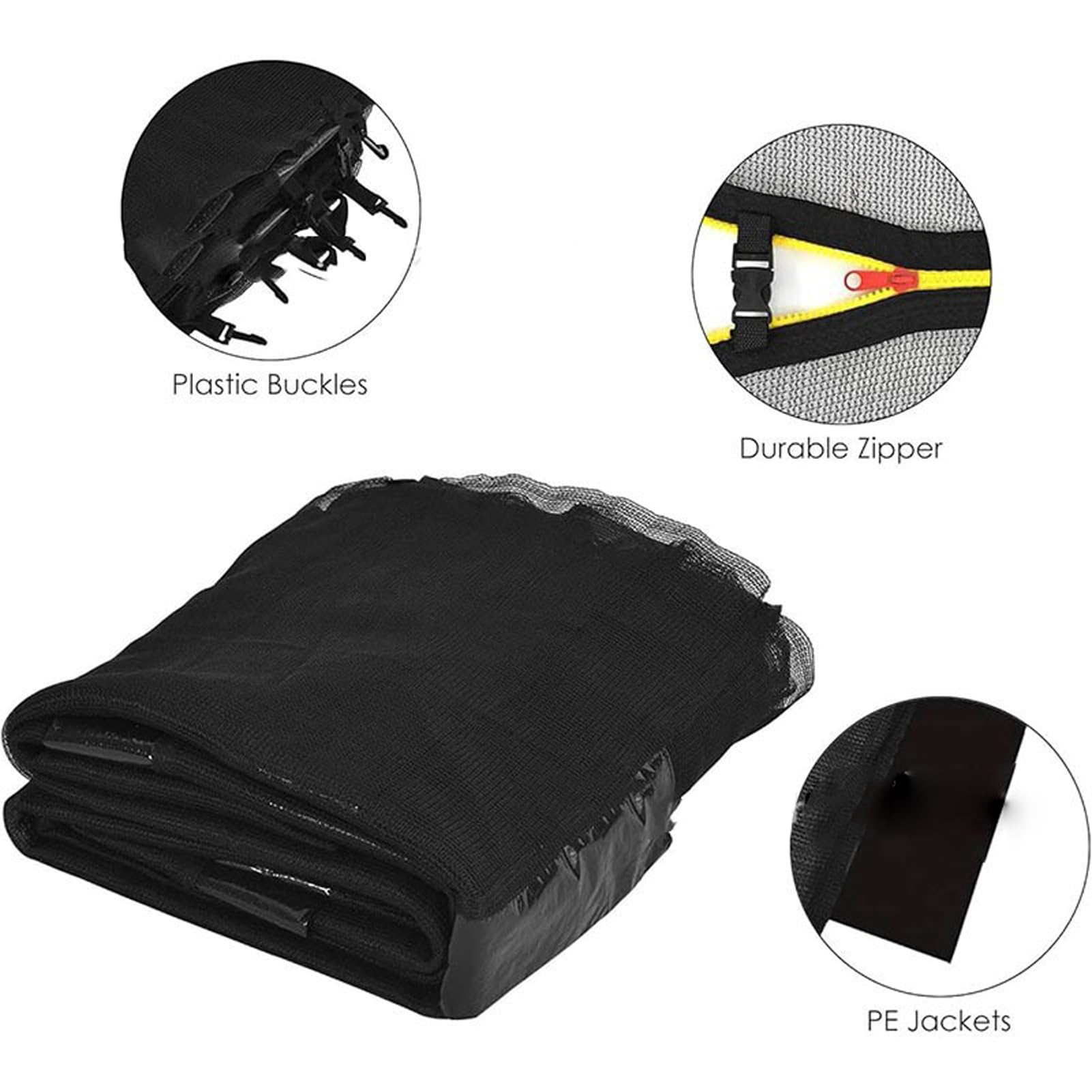 Zapasowa siatka bezpieczeństwa do trampoliny, odporna na promieniowanie UV, do ogrodu, pasuje do trampoliny 4,88 m z 12 biegunami, mocna i odporna na warunki atmosferyczne, bezpieczna zabawa na