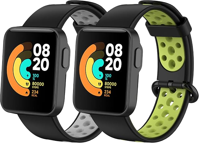 BDIG 2-częściowy pasek do zegarka Xiaomi Mi Watch Lite/Redmi Watch, Redmi Watch Fitness Silikonowy zamiennik paska Wysuwany pasek kompatybilny z Xiaomi Mi Watch Lite
