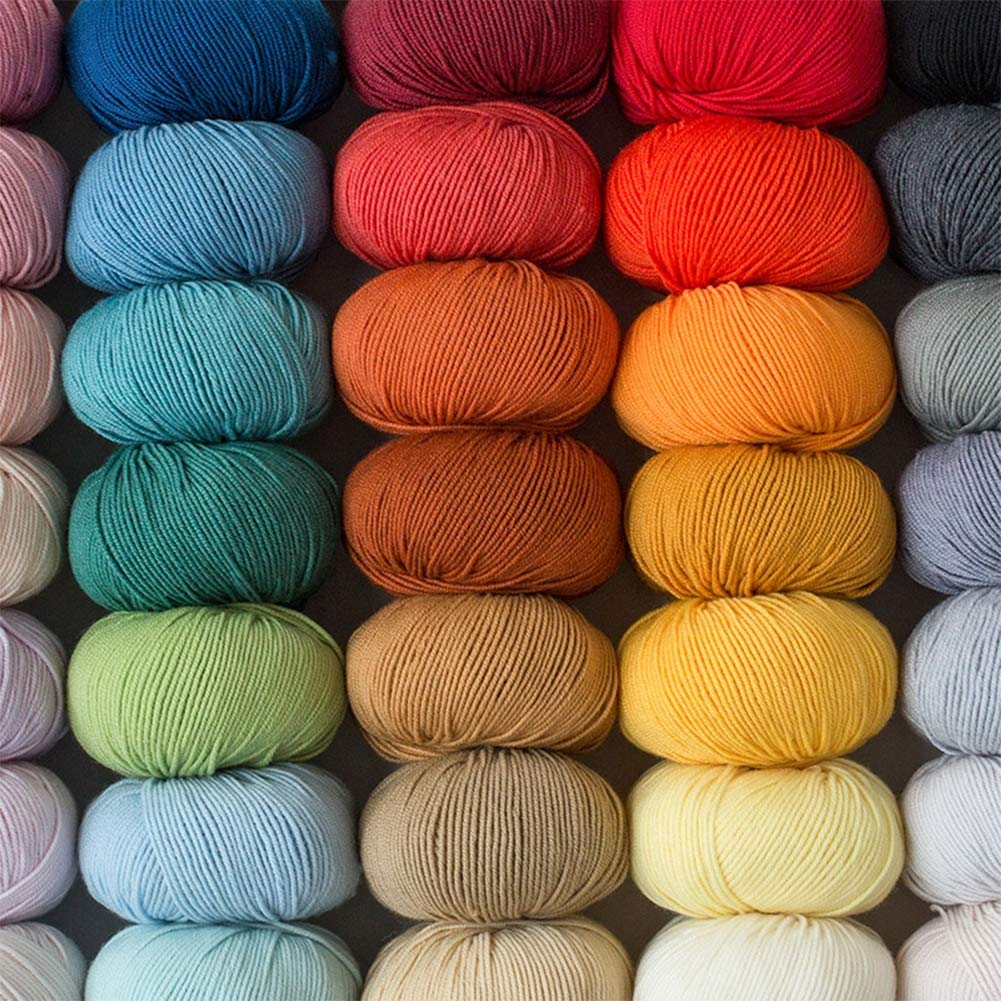 300G Cuatro hebras de Lana Merino Hilado para Hacer Punto y Ganchillo, suéter del bebé Sombrero de la Bufanda 38 Colores Disponibles,14