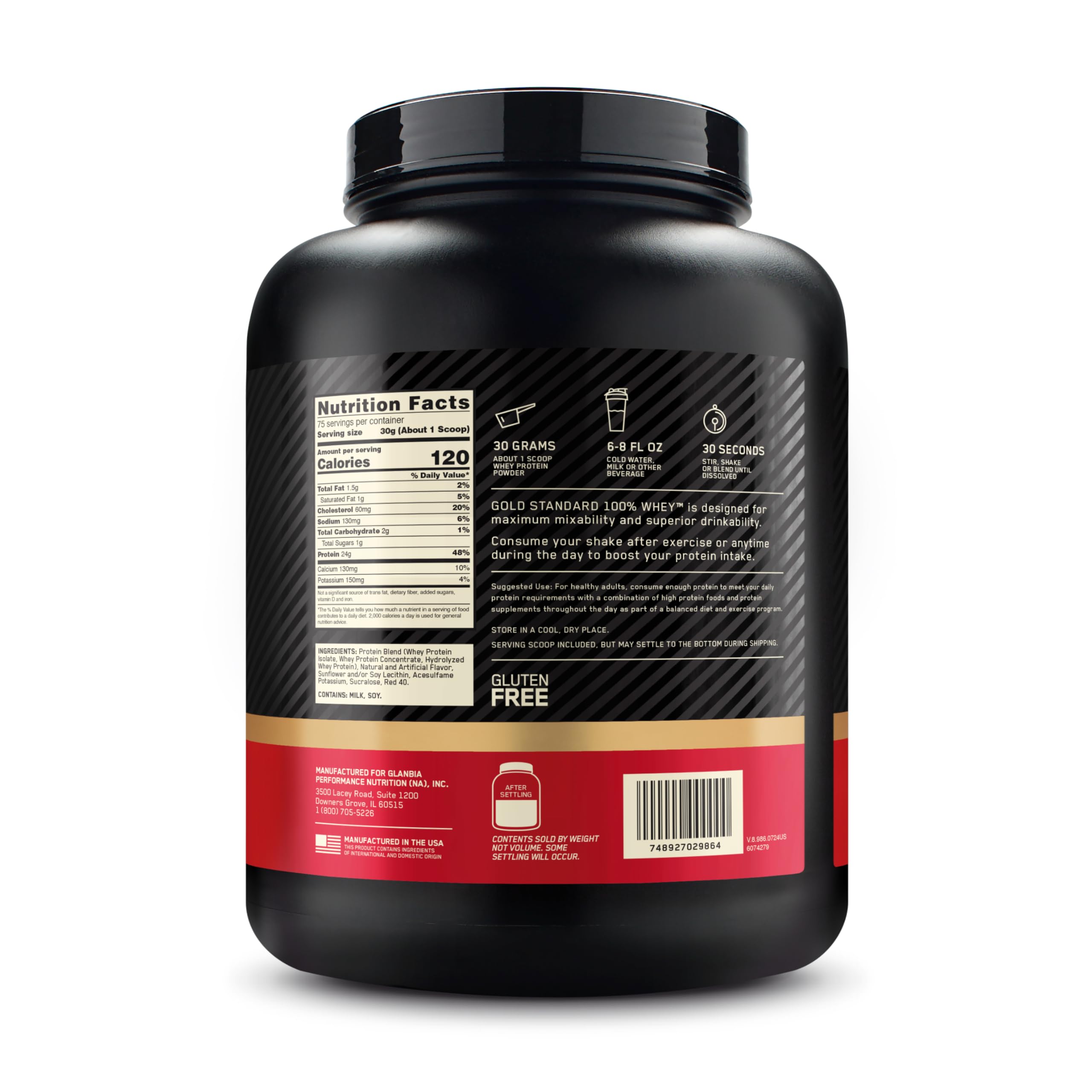 Optimum Nutrition Gold Standard Whey Protein Powder, Strawberry Banana, 5LB — Amazon image 10