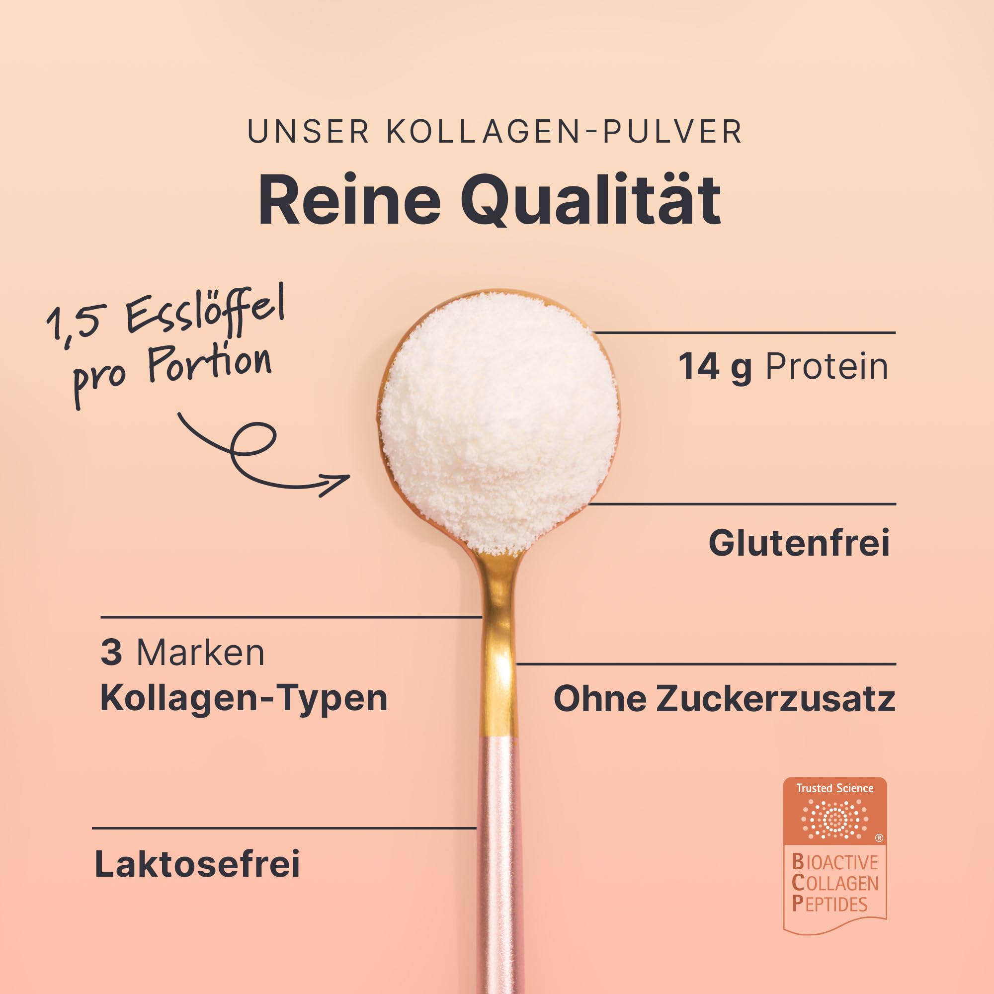 SHEKO Premium Kollagen Pulver 3x 450g - Natürliches Bioaktives Kollagen Hydrolysat - Peptide Typ 1, 2, 3 - Collagen Pulver - Reinste Qualität - Optimale Löslichkeit - Proteinpulver - Made in Germany