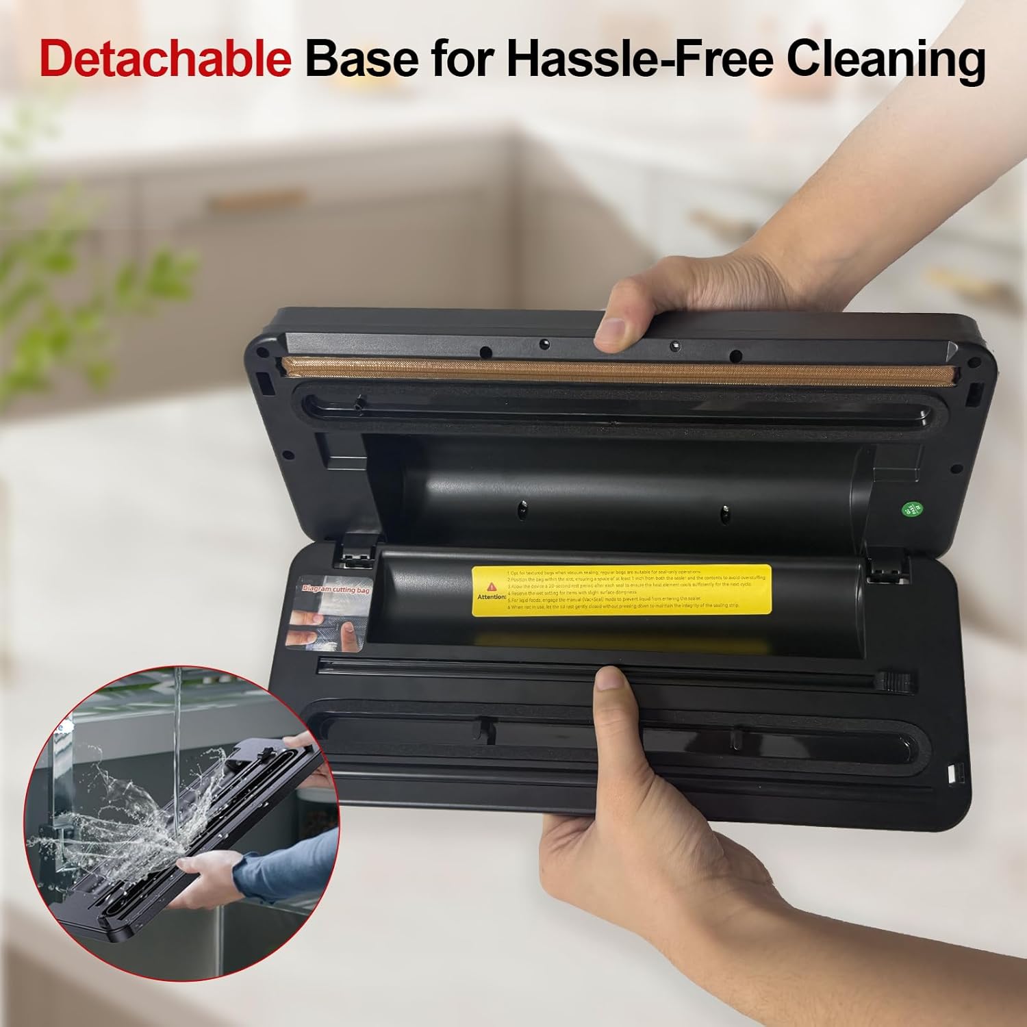 Vacuum Sealer Machine for Food Preservation, 80kPa Powerful Suction, Built‑in Cutter & Starter Kit, Dry & Moist Modes, Digital Countdown, Compact Design, Keep Food Fresh 6X Longer - Image 6