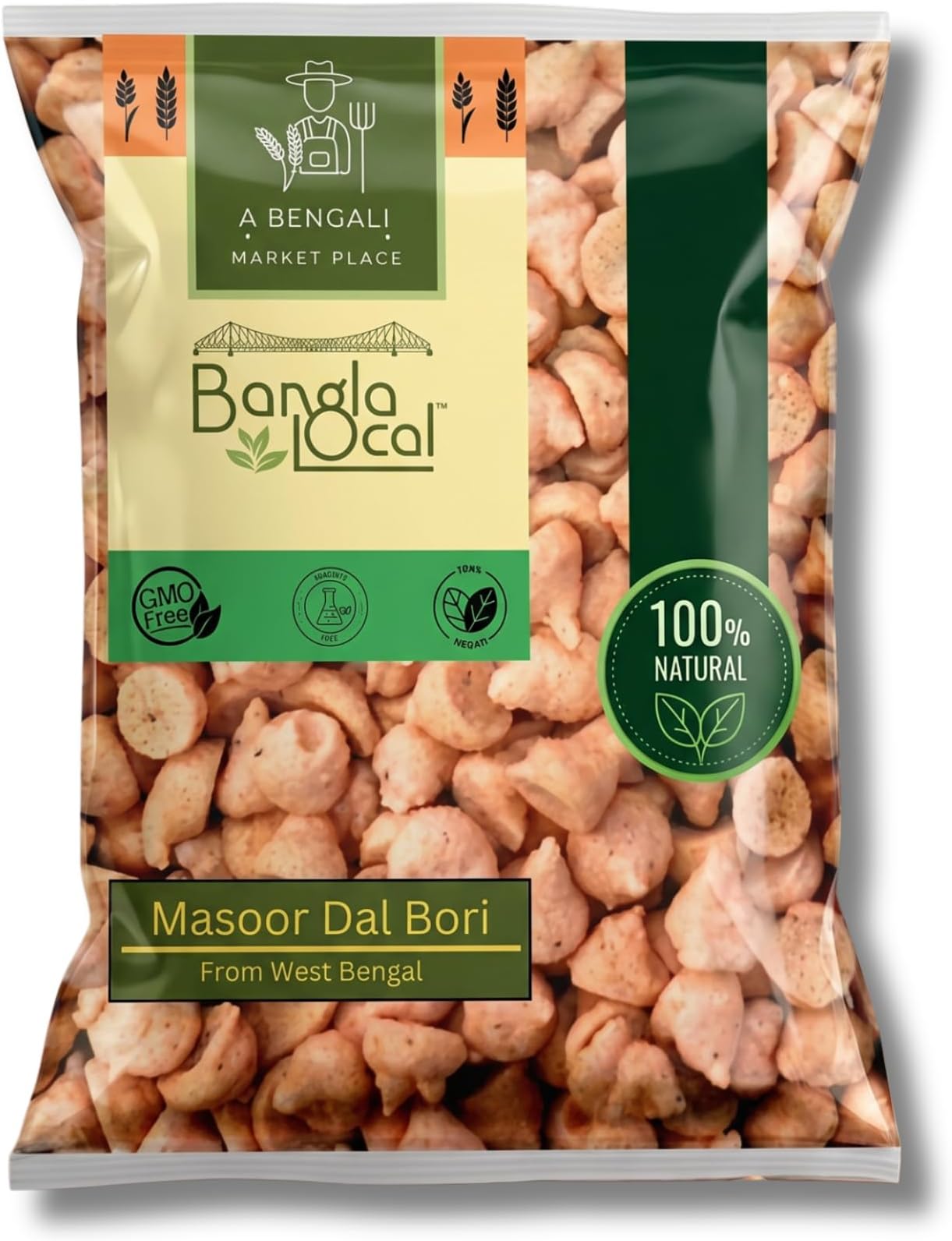 Banglalocal-Pure Sona Masoor Dal Bori|100% Sona Masoor Dal (0% Additives)|Small Size 200 Grams