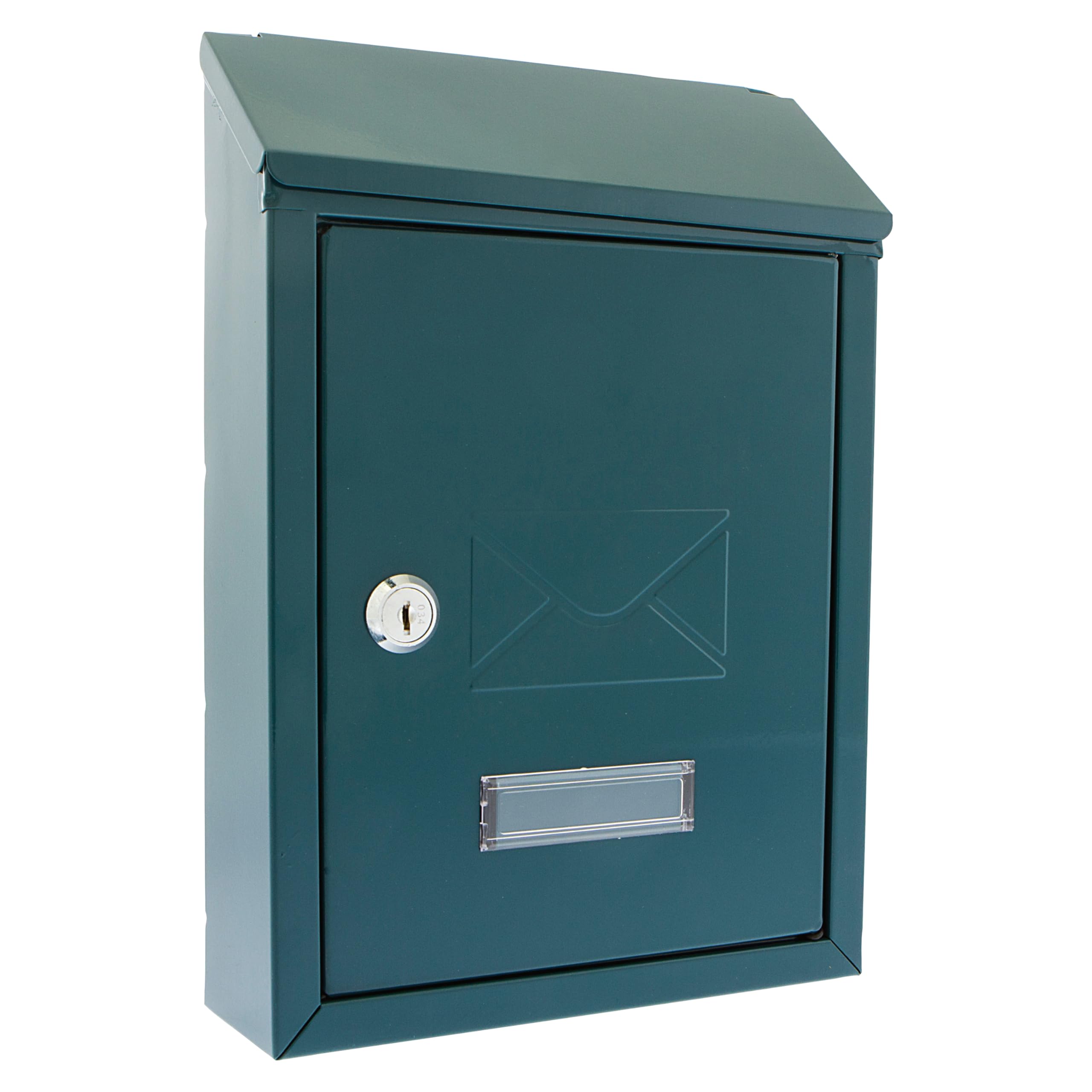 Burg-Wachter Avon Green Galvanised Steel Top Opening Wall Mounted Lockable Post Box 30 X 21 X 7Cm