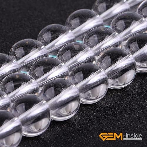 Miniatura 641 de GEM-Inside - Cuentas sueltas de piedra de lava negra natural de 0.315 in para hacer joyas, 15 pulgadas Cordierita de grado A