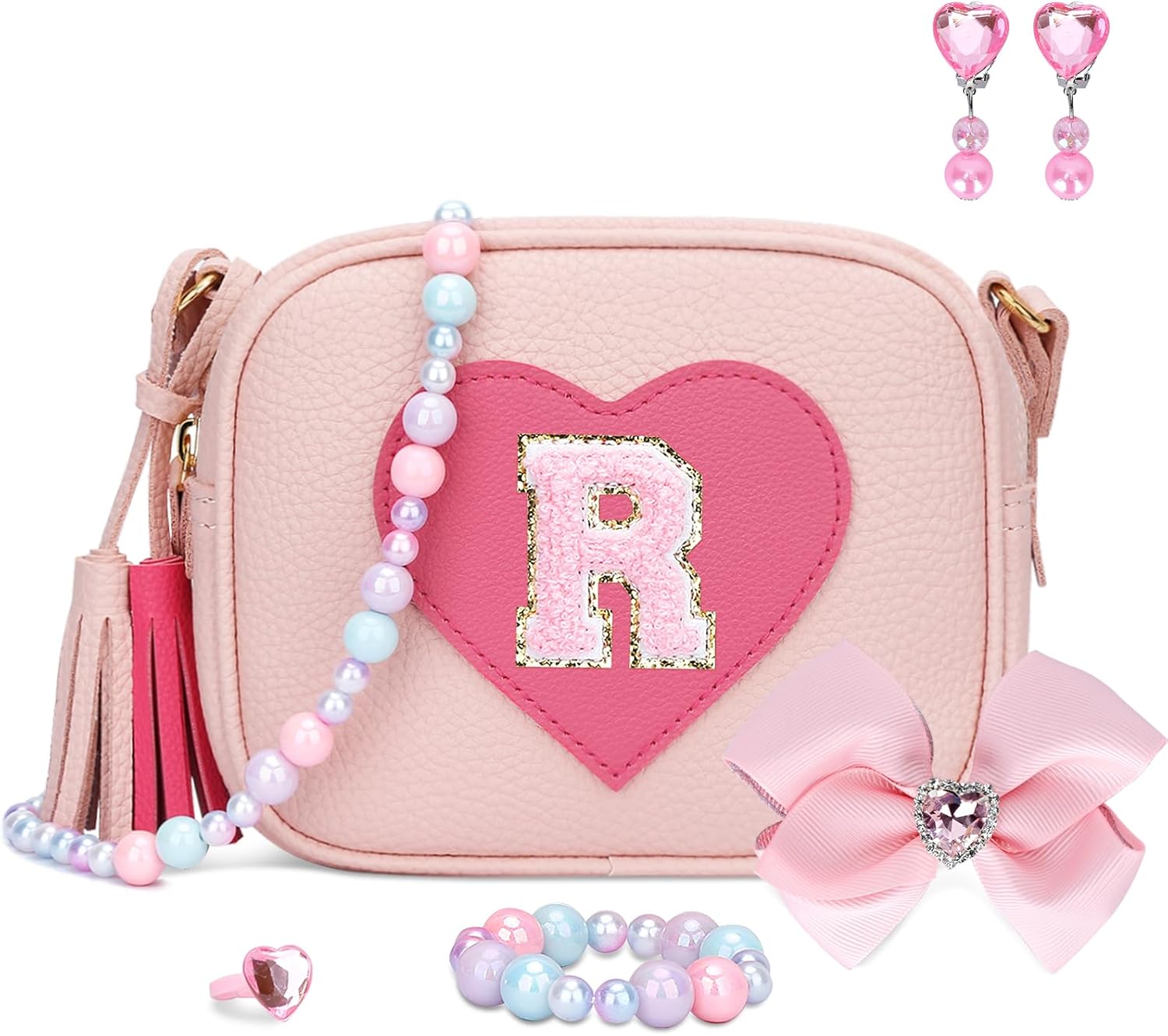 KKXIU Valentines Day Gifts Dress Up Jewelry Toys Toddler Purse Gifts For 3 4 5 6 7 8 Year Old Girls