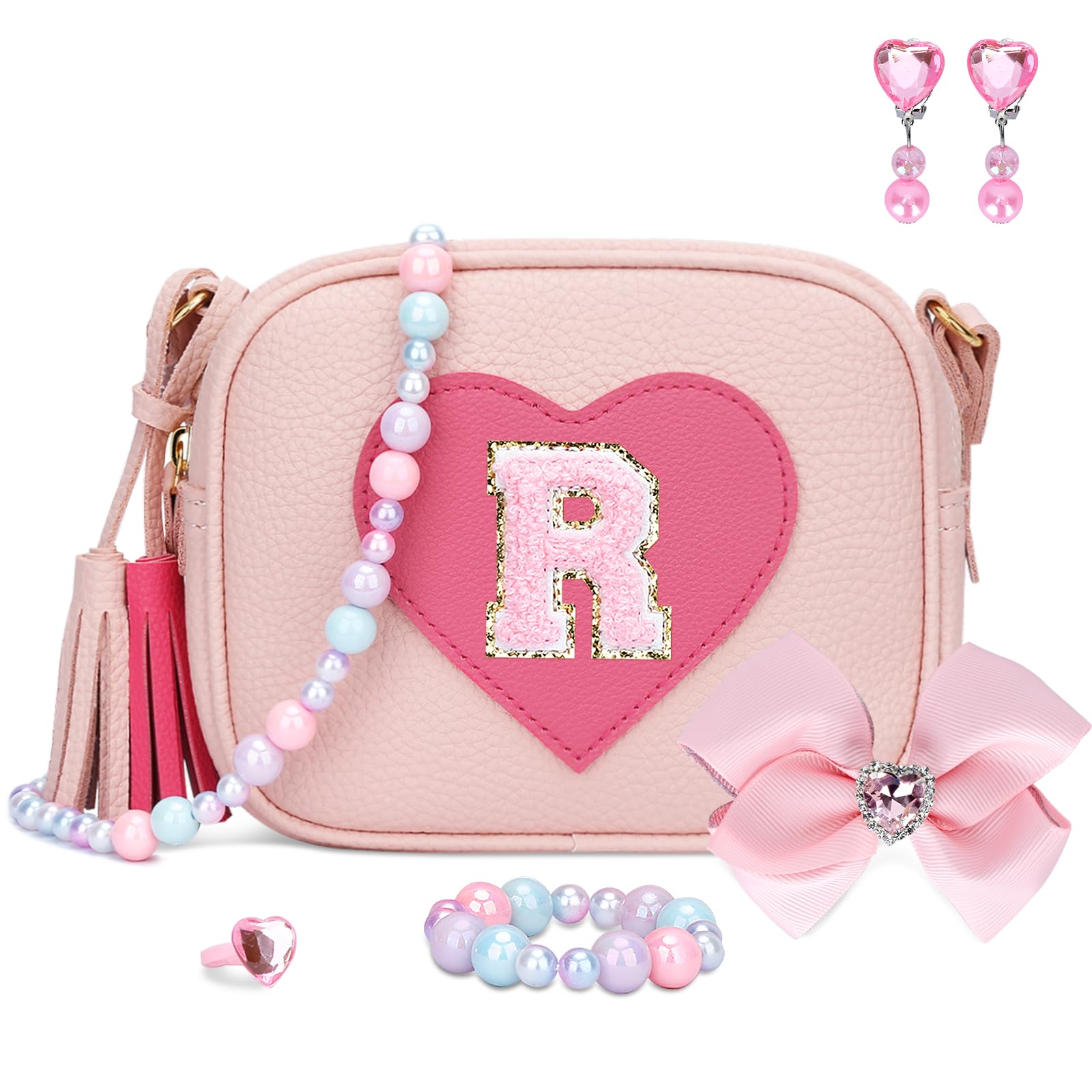 KKXIU Gifts for 3 4 5 6 7 8 Year Old Girls Initial Toddler Purse