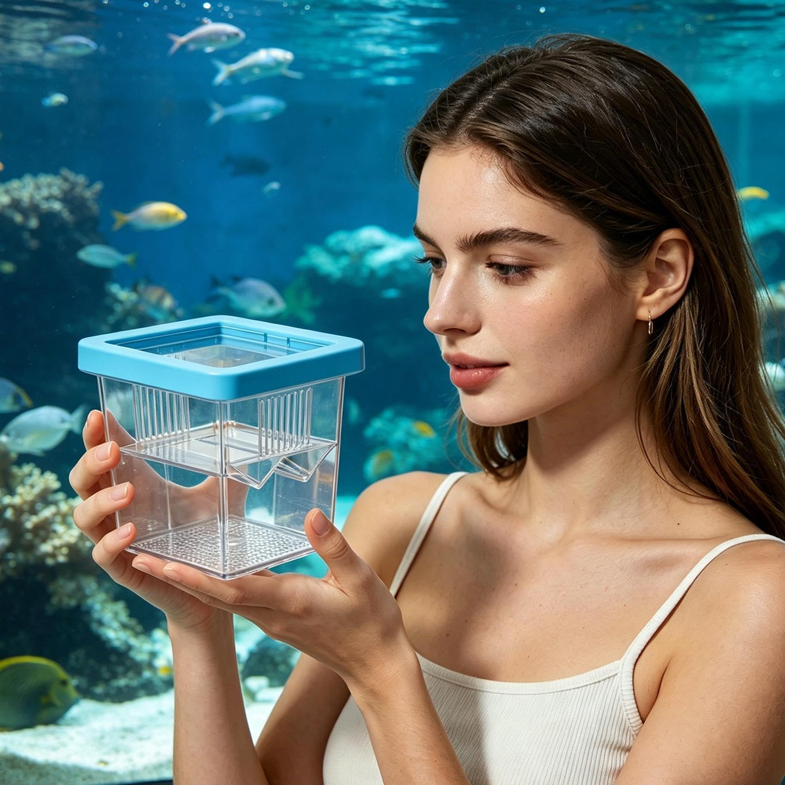 de Cría para Acuario,Incubadora Flotante pequeña acrílica para eclosión,Criadero de Peces - para Incubación Cuarentena Criadero Guppy Camarón Tortuga Agua Marina Hogar Oficina