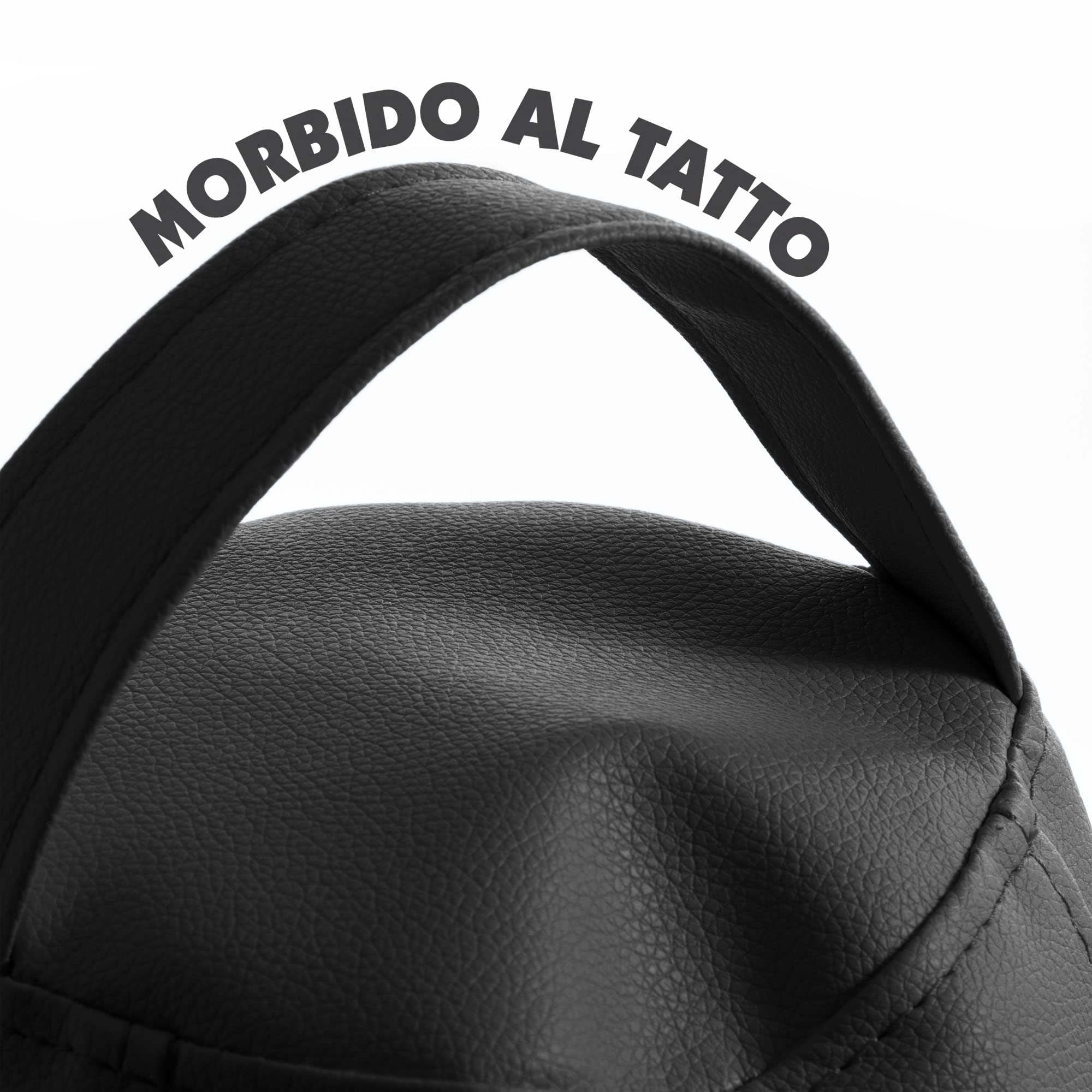 Avalon - Puff Poltrona Sacco Pera in Ecopelle Deluxe, Pouf Sacco di Qualità Sartoriale, Bean Bag per Sedersi Ergonomico, Pouf Sacco Impermeabile, OMAGGIO Pochette-Made in Italy(70x130cm-Nero)
